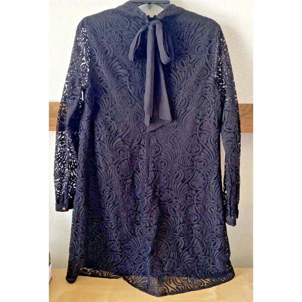 Cece Black Lace Overlay Vintage Style Mini Dress Size 10‎ - Picture 6 of 6